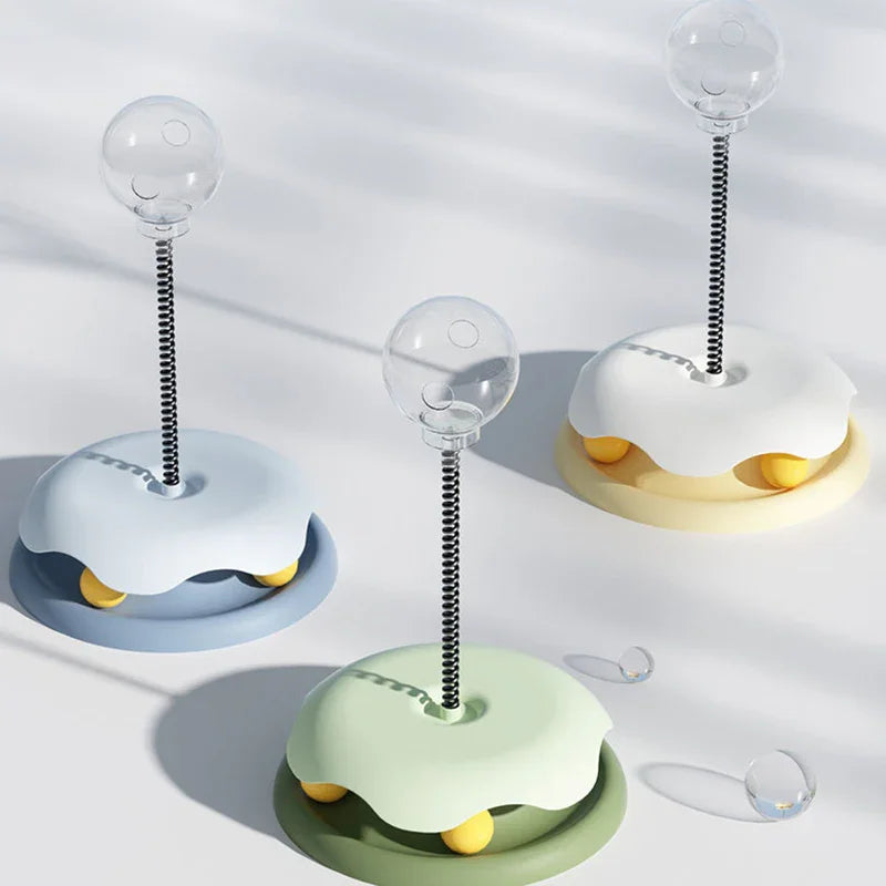 Interactive Cat Treat Toy – Spring & Turntable Puzzle - Cedar Paw Co