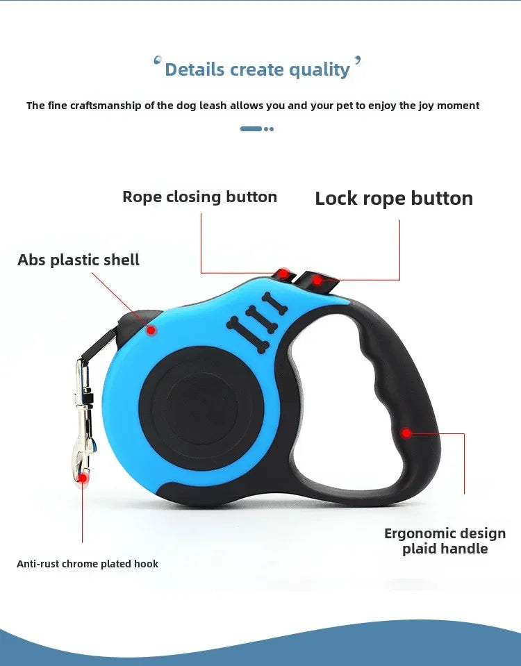 Automatic Retractable Dog Leash – 3M / 5M Strong Nylon Traction Rope