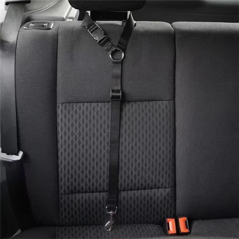 Adjustable Pet Car Seat Belt – Nylon Safety Leash for Dogs & Cats