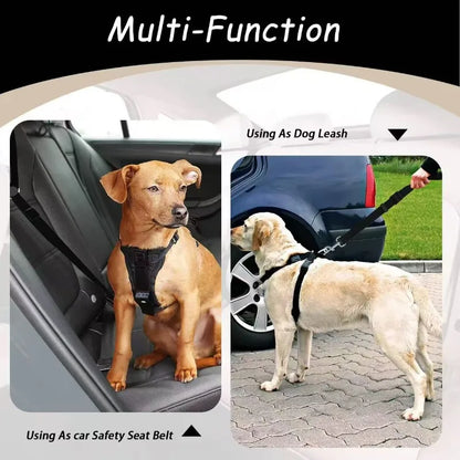 Adjustable Pet Car Seat Belt – Nylon Safety Leash for Dogs & Cats