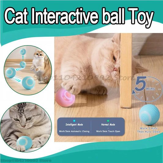 Automatic Bounce Ball Cat Toy – USB Rechargeable Interactive Toy for Cats & Small Dogs